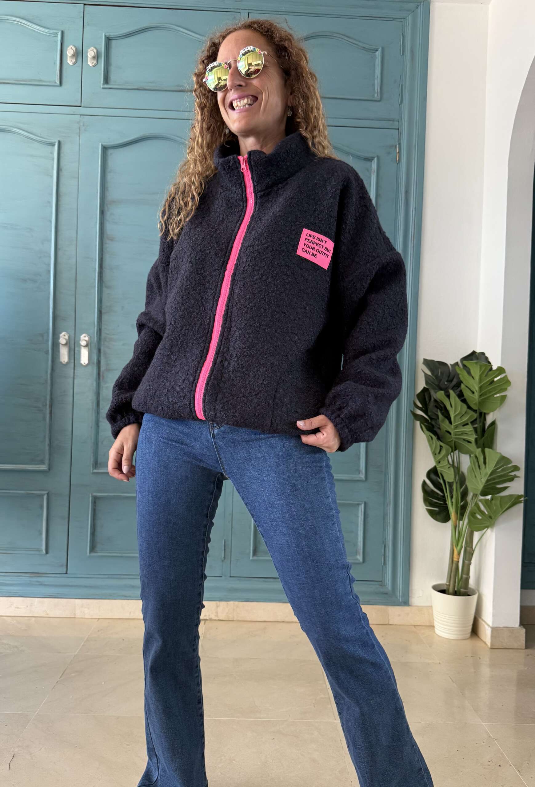 Chaqueta borrego azul marino - Imagen 2