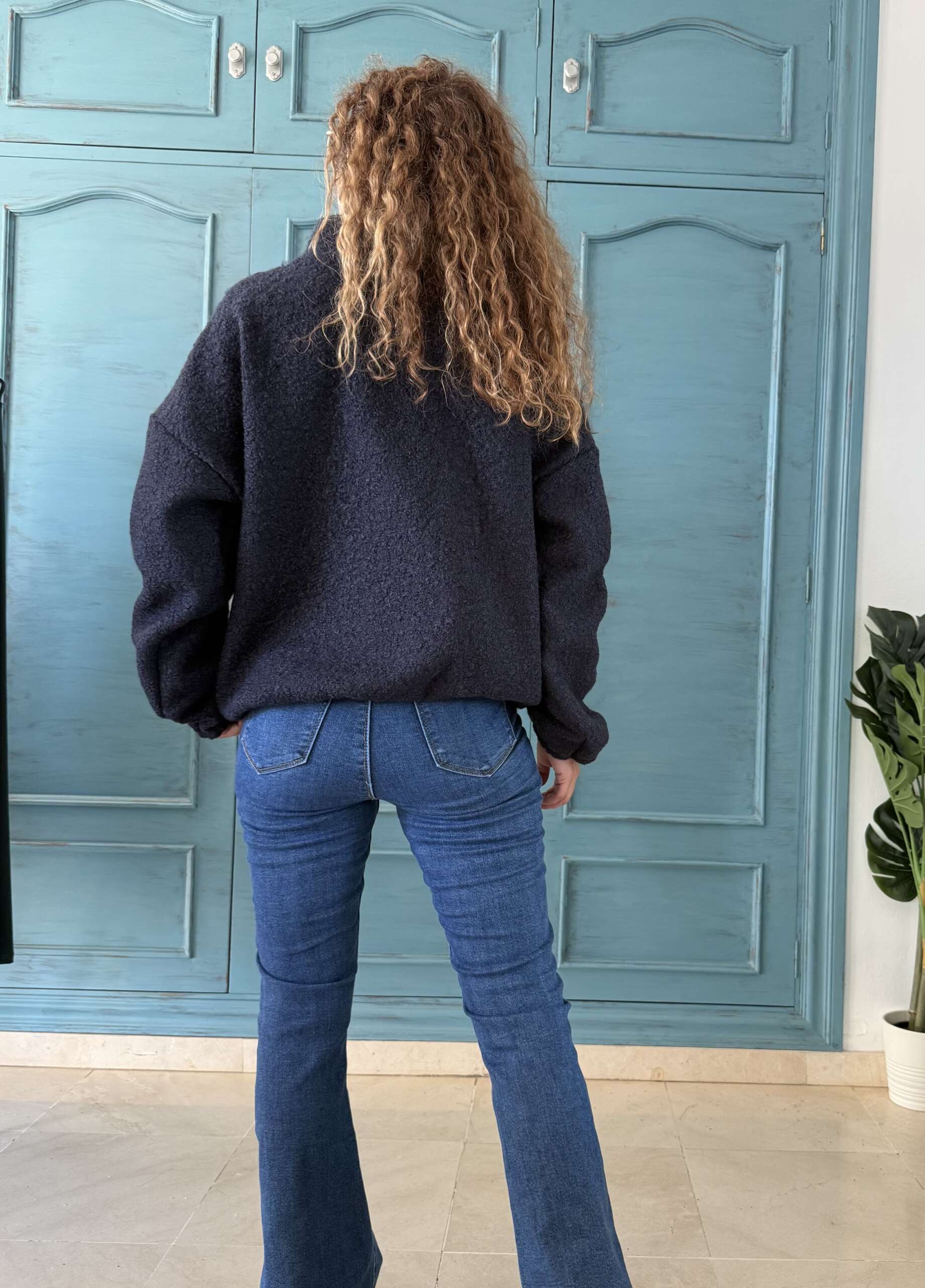 Chaqueta borrego azul marino - Imagen 3
