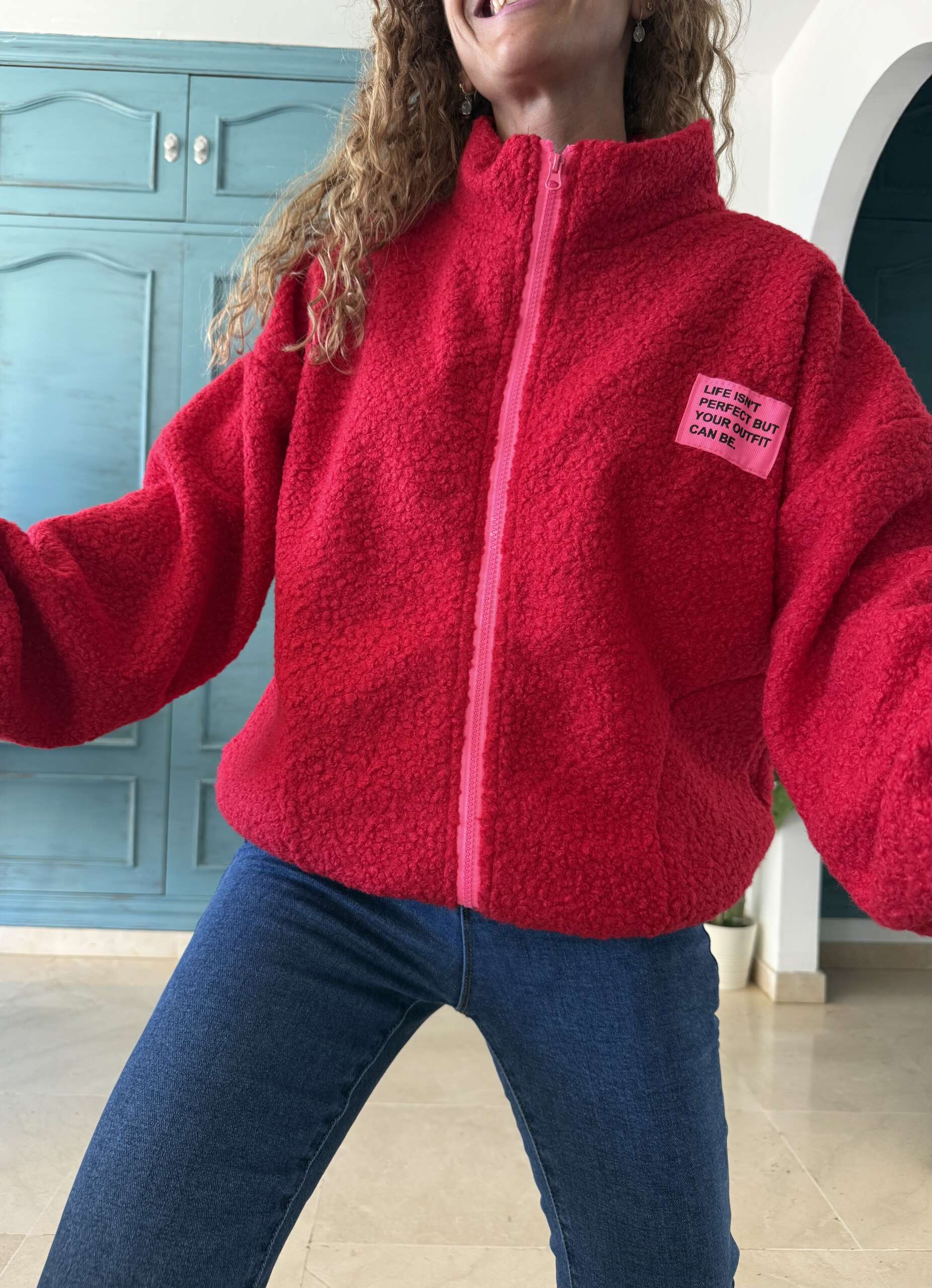 Chaqueta borrego roja