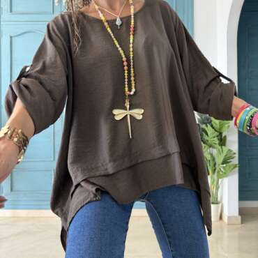 Blusa picos chocolate
