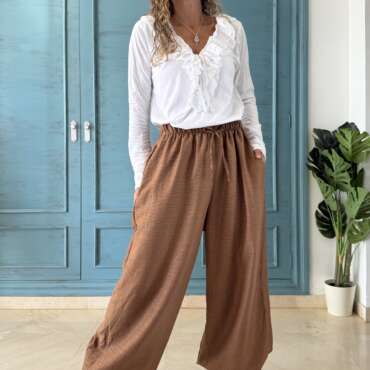 Pantalón bombacho traje camel