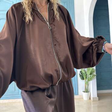 Chaqueta bombacha satén deluxe chocolate