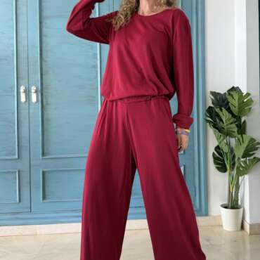 Conjunto punto suave Osaka granate