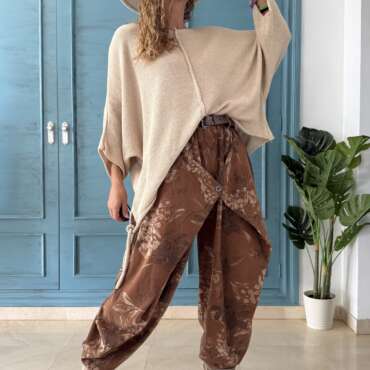 Pantalón Bombay estampado camel