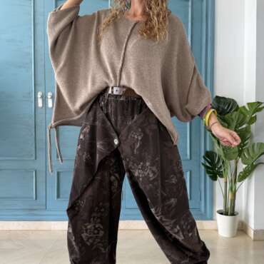 Pantalón Bombay estampado chocolate