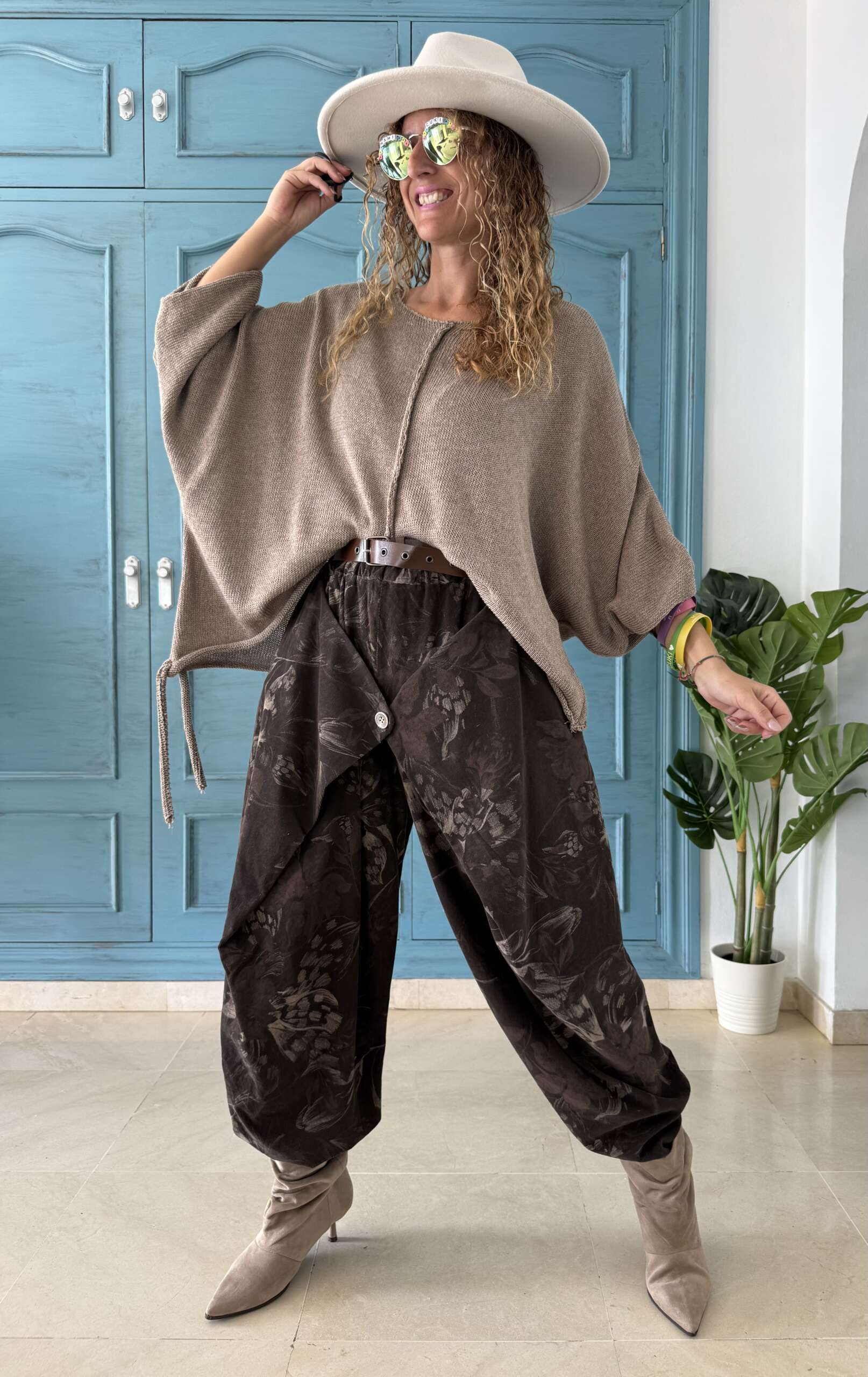 Pantalón Bombay estampado chocolate