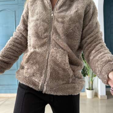 Chaqueta peluche beige