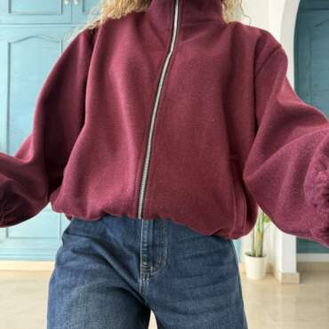 Chaqueta paño burdeos