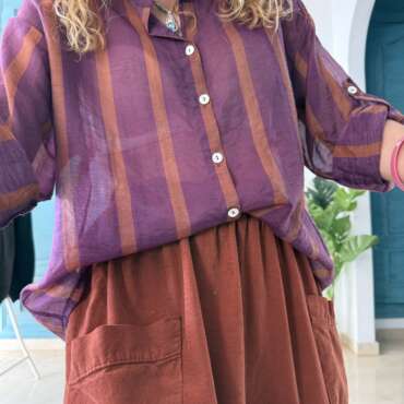Blusa rayas púrpura/ caldera