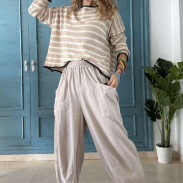 Pantalón Camboya pana beige