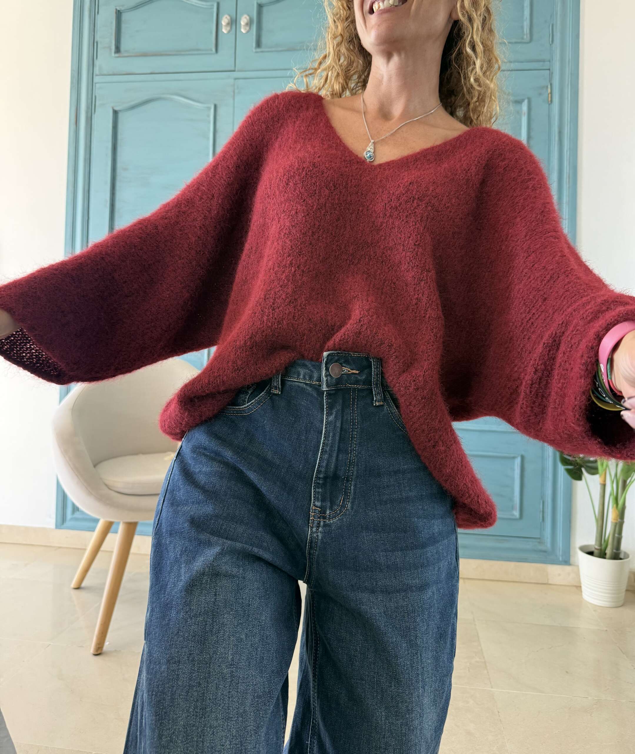Jersey nube burdeos