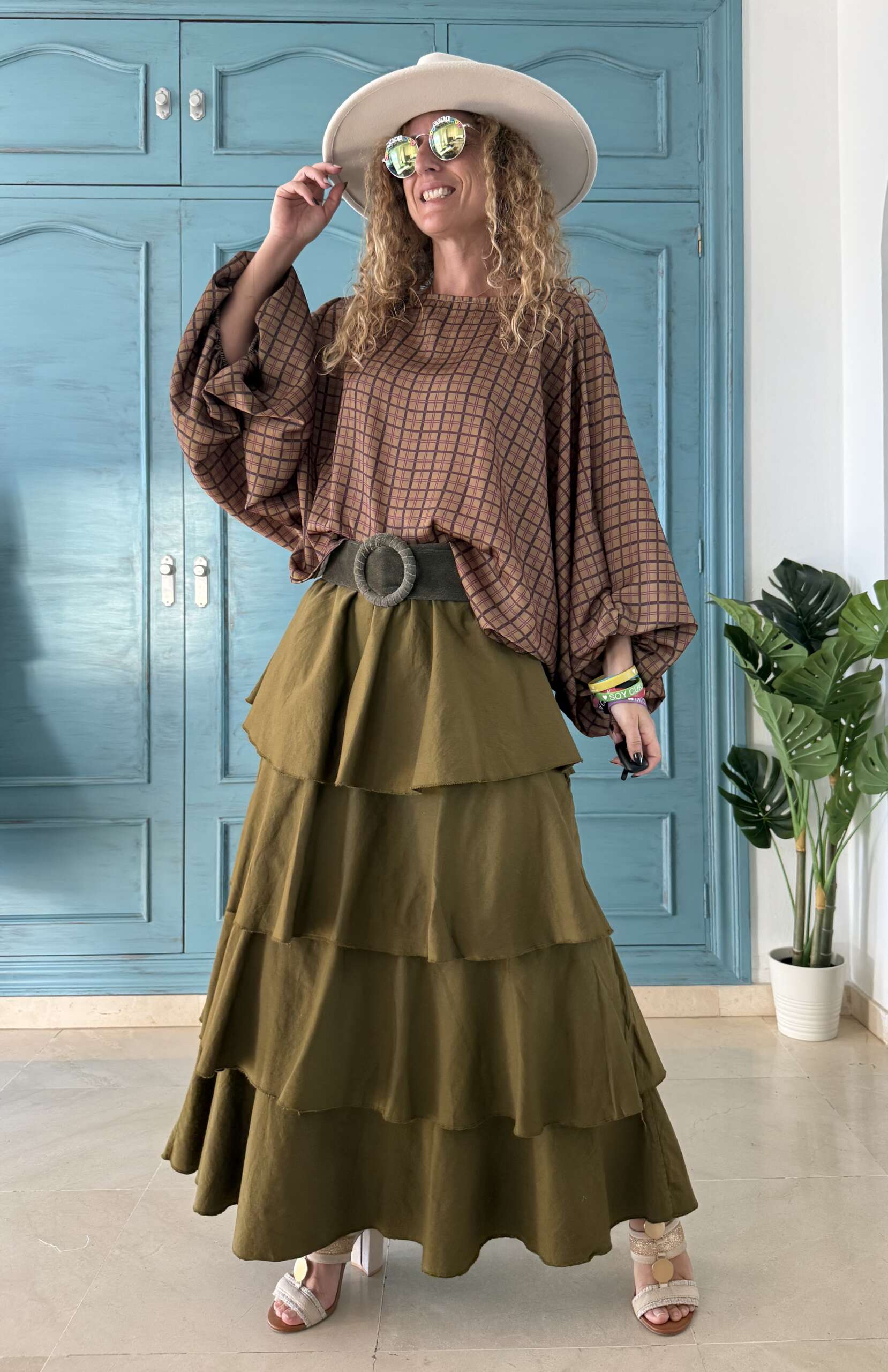 Falda algodón volantes sabana