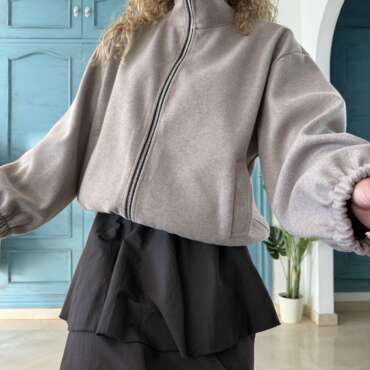 Chaqueta paño arena