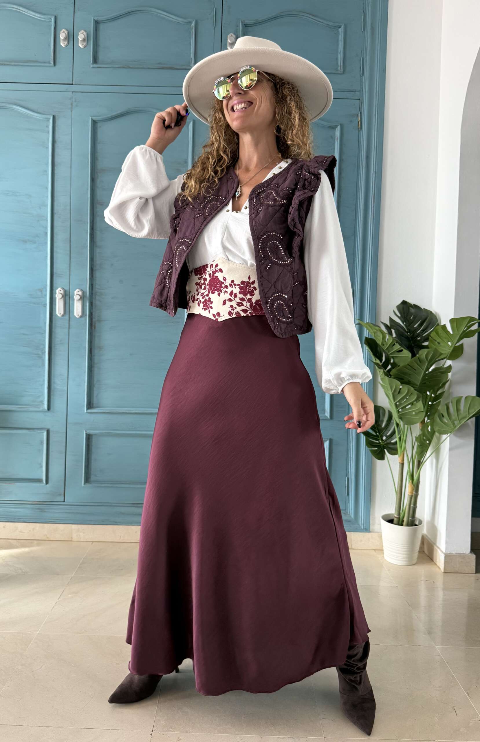 Falda raso púrpura - Imagen 2