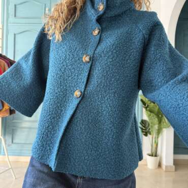 Chaqueta borrego botones zafiro