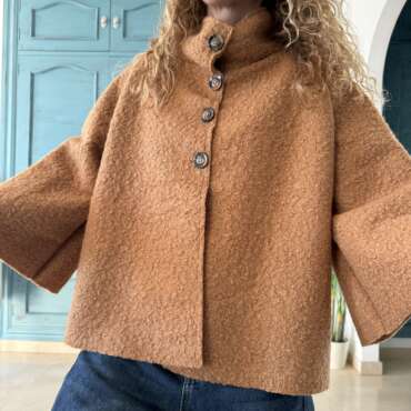 Chaqueta borrego botones camel