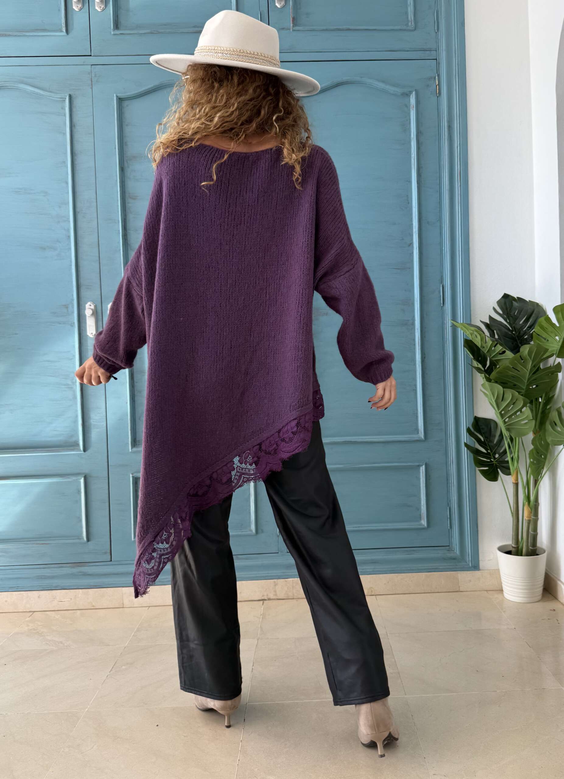 Jersey asimétrico encaje morado - Imagen 3