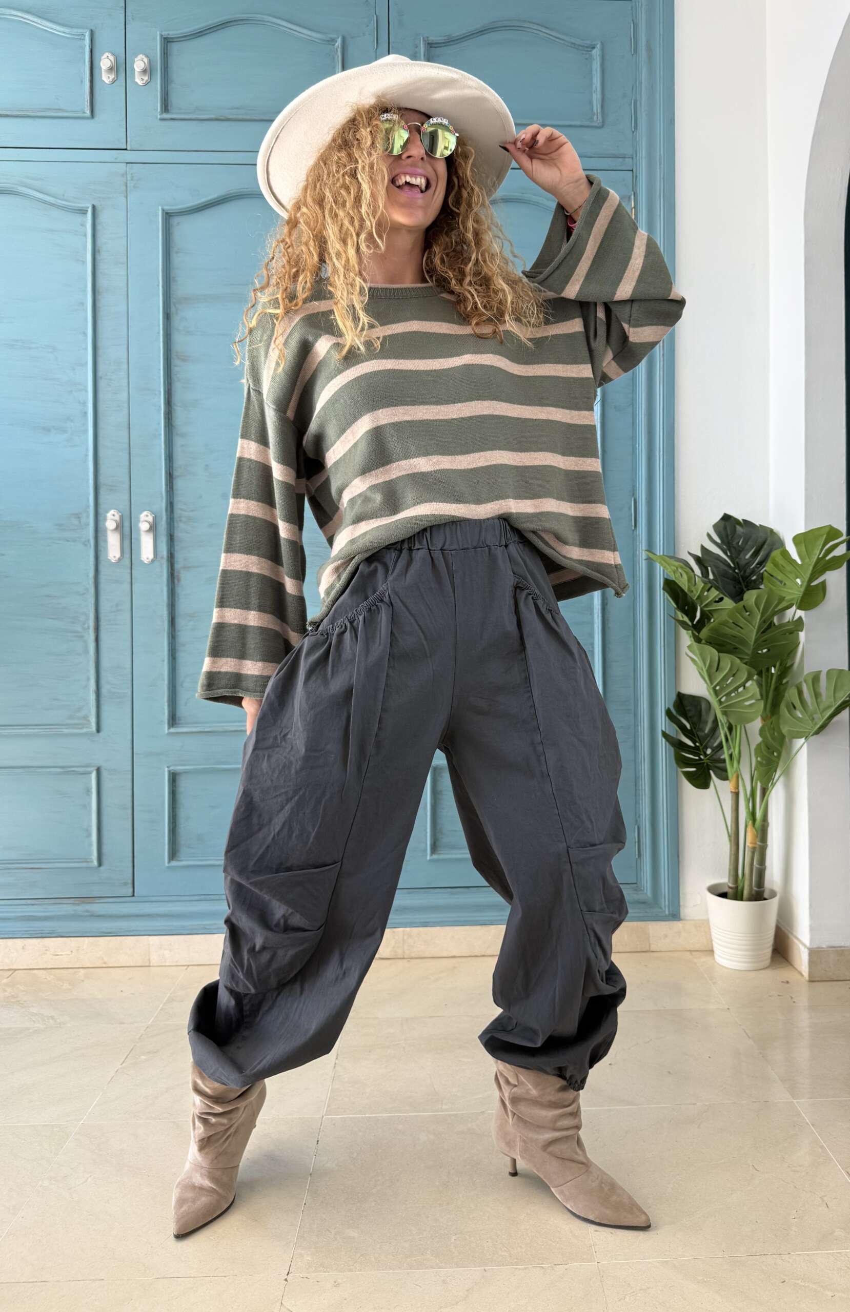 Pantalón paracaidista gris plomo