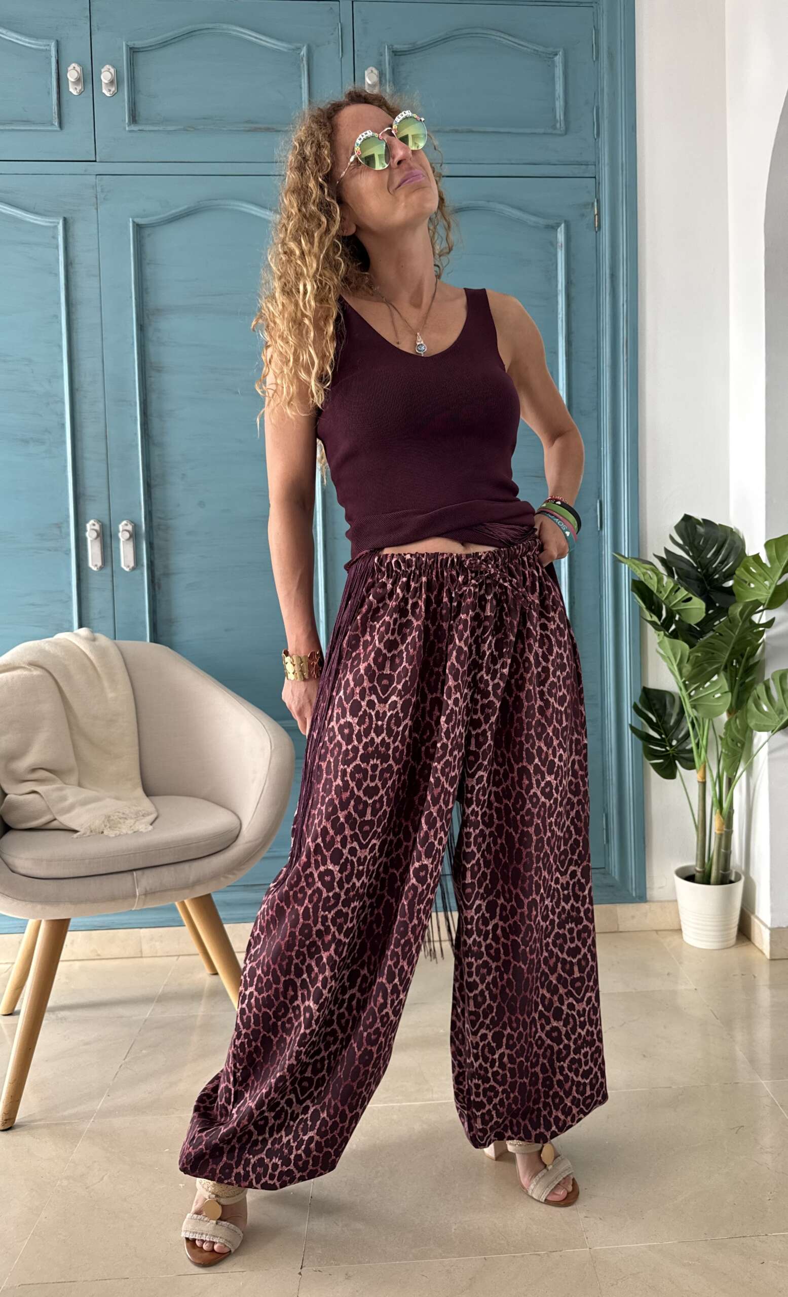 Pantalón bombacho leo granate - Imagen 2