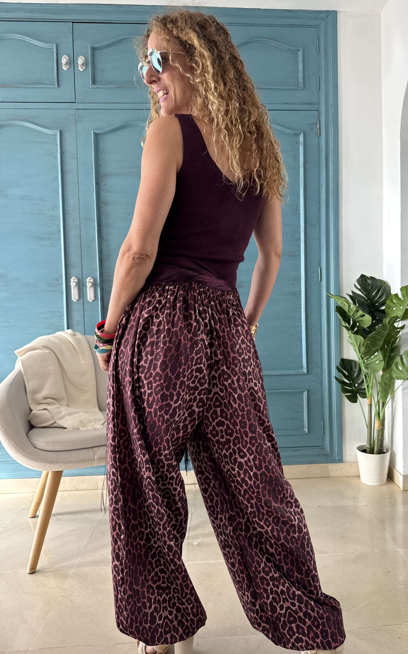 Pantalón bombacho leo granate - Imagen 3